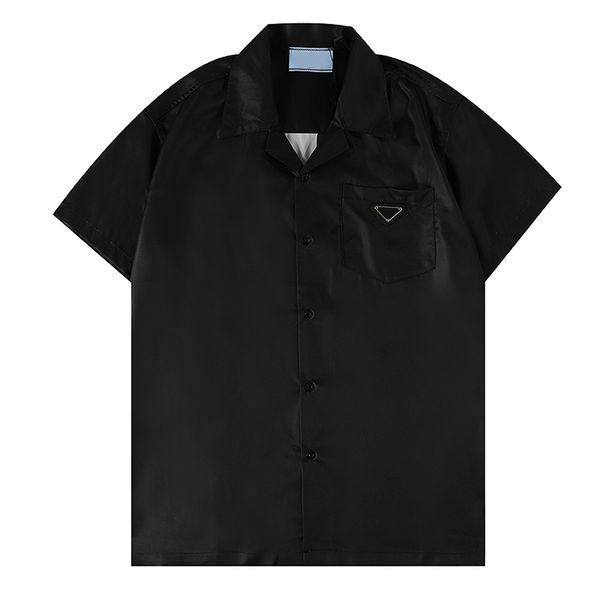 23ss Designer PA Mens с коротким рукавом с коротким рубашкой мода мода повседневная мужская лацканая рубашка с коротким рукавом с коротким рукавом.