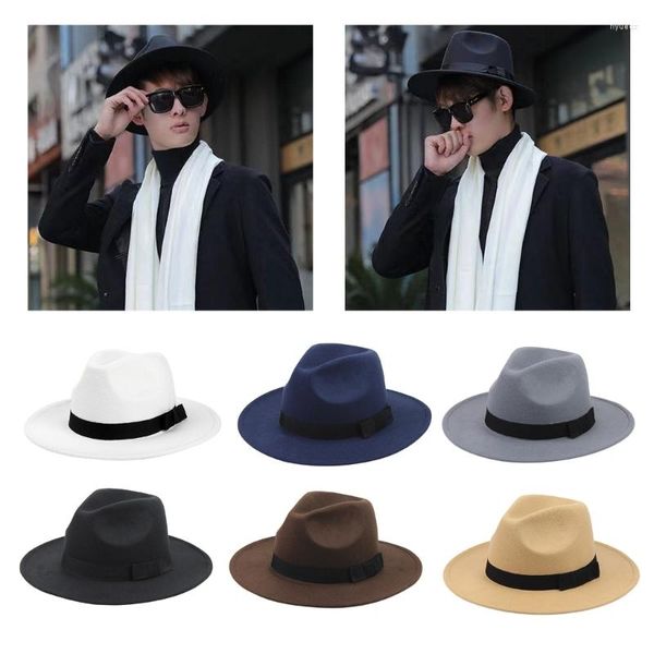 Baretten Brede Rand Fedora Cap Cowboy Hoed Goochelaar Volwassen Vrouwen Mannen Unisex Casual Top Halloween Party Kostuum Accessoires