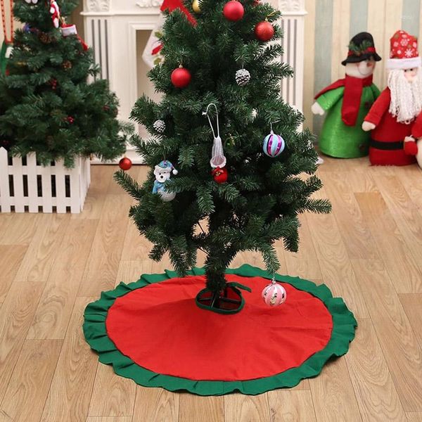 Decorazioni natalizie 90CM Gonna per albero Grembiule Tappeto in pelliccia sintetica Fiocco di neve Tappetino in peluche per la casa Cucina Bar Decorazioni per esterni Anno di Natale Ornamento