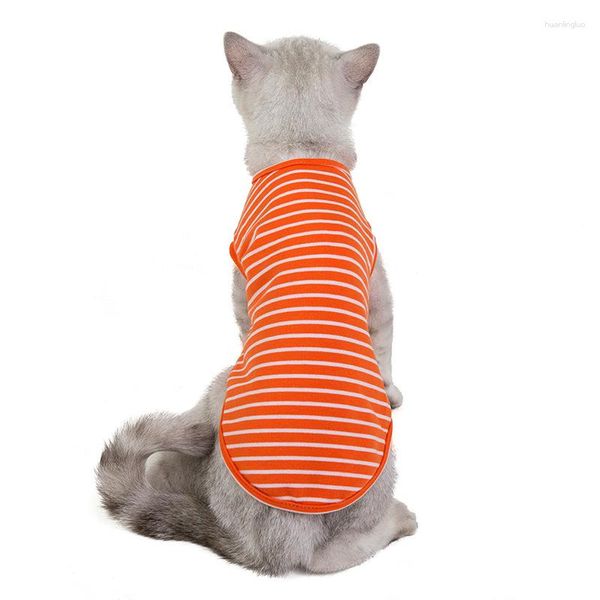 Одежда для собак кошачья одежда полосатая футболка красавица короткая питомца рубашка
