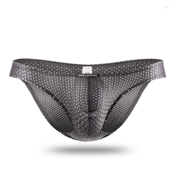 Unterhosen Männer Boxer Briefs Solide Farben Mesh Transparent Höschen Sexy 5XL Ultra Dünne Unterwäsche Eis Seide Atmungsaktiv