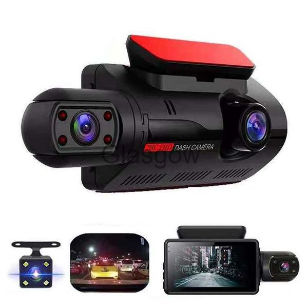 DVR per auto DVR per auto Telecamera Wide Angel Anteriore e posteriore Doppia lente Registratore di guida per auto nascosta Monitoraggio del parcheggio Visione notturna DashCam x0804 x0804