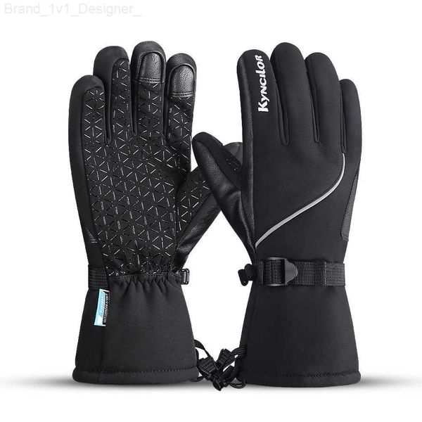 Пяти пальцев перчатки с сенсорными экранами перчатки зимние тактические кожаные перчатки теплее работа черный циклический лыж с водянистыми ресурсами invierno hombre guantes moto l230804