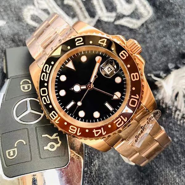 Herrenuhren, klassisches Logo, AAA-Armbanduhren, automatische mechanische Uhr, Top-Qualität, Marke GMT Sports Master-Armbanduhr, Uhrwerk, Armbanduhr, Montre de Luxe