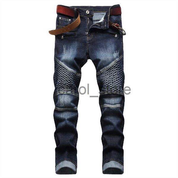 Мужские джинсы 2023 Новые мужские модные джинсы Слим-молния.