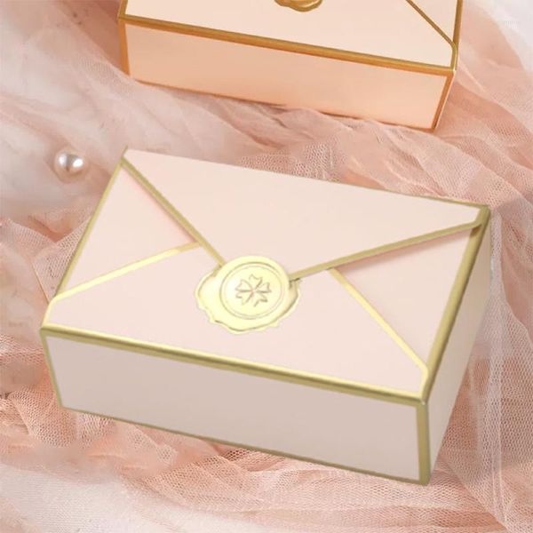 Embalagem de presente 10/20 unidades caixa de doces em forma de envelope embalagem de chocolate para convidados chá de bebê caixas de lembrancinhas de casamento decoração de festa