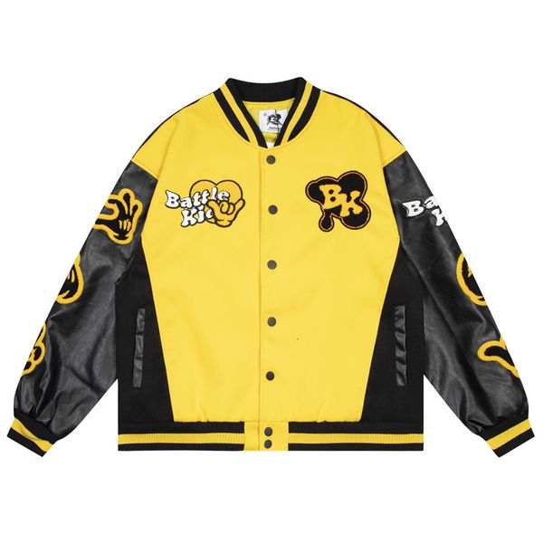 Jaquetas masculinas Hip Hop Jaqueta de beisebol Masculina Anime Catroon Bordado Japonês Streetwear College Harajuku Bomber Fashion Biker Coat 230804