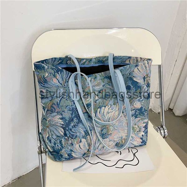 Schulter strukturierte hohe Kapazität Handheld 2023 koreanische Ausgabe Ölgemälde Graffiti Eimer Ethno-Stil Tote Tidestylishhandbagsstorestylishhandbagsstore