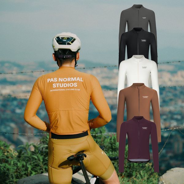 Camisas de ciclismo Tops PAS NORMAL STUDIOS Camisa de ciclismo de estrada de verão PNS masculina manga longa corrida de montanha roupas de bicicleta camisa de secagem rápida para homem 230804