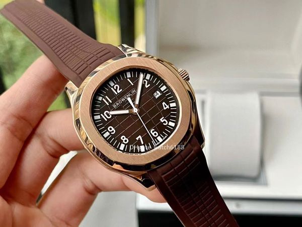 Herrenuhr AQUANAUT Serie 5167 Armbanduhr Granate 2813 Uhrwerk stabiler und präziser Stahl gebogene Uhrenkette importierter Gummi maßgeschneiderte ergonomische Uhrenkette