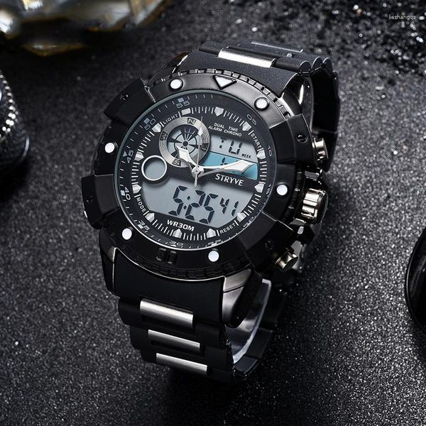 Нарученные часы Stryve Sport Watches Men Fitness Digital Watch Водонепроницаемые электронные кварцевые наручные часы Мужские моды Relogio Masculino