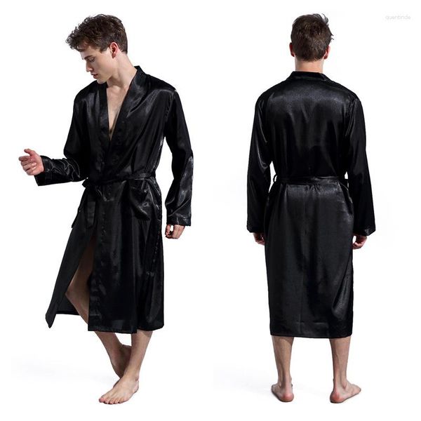 Pigiameria da uomo Accappatoio da uomo Moda semplice Cintura da notte Kimono Pigiama da uomo di grandi dimensioni in stile europeo