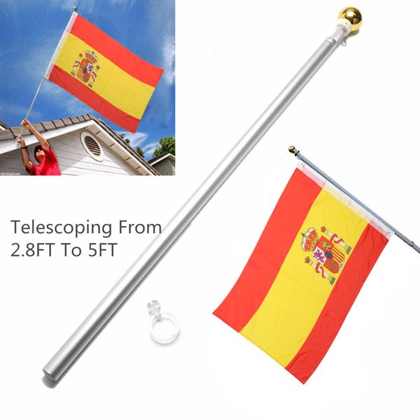 Баннерные флаги 80см-160 см телескопического флага полюсного полюса алюминиевого сплава Флаг Флаг Стена Стена Флаг Флаг Кроншень Полюса для Садового двора 230804