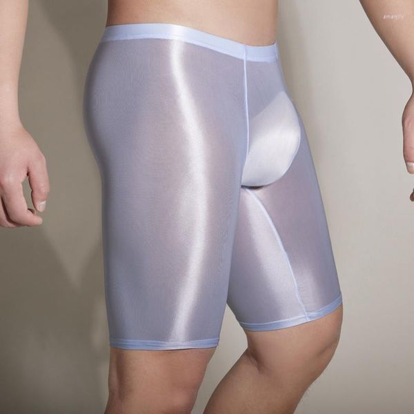 Pantaloncini da uomo Lunghezza al ginocchio Rimbalzo alto Trasparente Vita bassa Elastico in vita Quinto collant Pantaloni a matita trasparente Biancheria intima sexy Lingerie