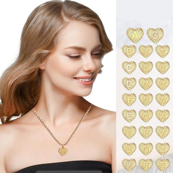 Подвесные ожерелья Sparkly Gold Color Alphabet Charms Tennis Choker Coungle Luxury A-Z Письмо Первоначальное название для женщин подарок