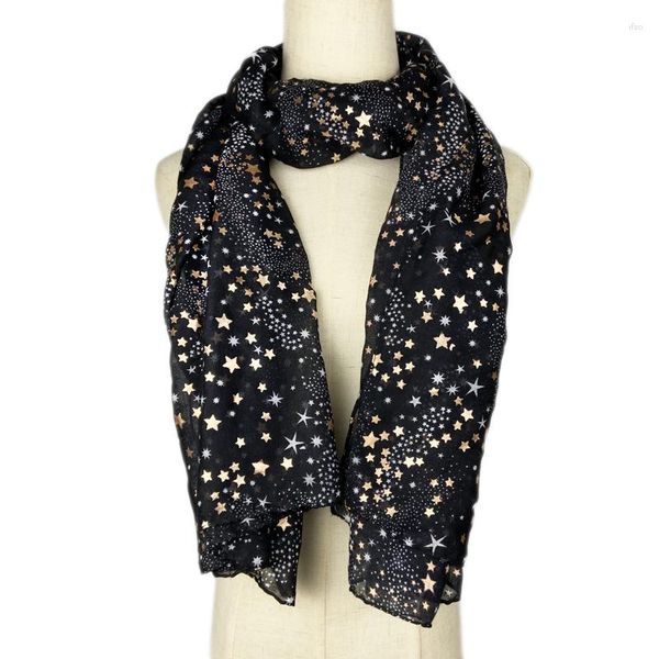 Schals Damen Mode Schal Bronzing Gold Star Für Dame Pashmina Lange Größe Foulard Bandana Hijabs Schals Halstücher Wraps