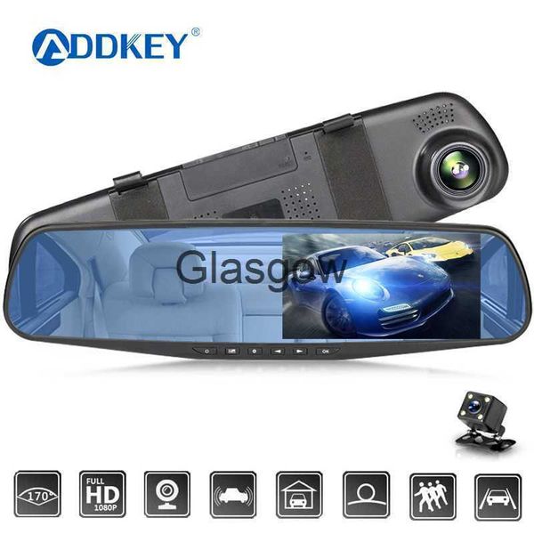 DVRs de carro ADDKEY 45 polegadas Dvrs de carro Gravador de vídeo Dash Cam Full HD 1080P Mirror Cam Car Dvr Câmera de gravação em loop rastreamento de movimento x0804 x0804