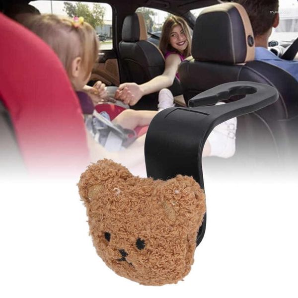 Ganci per seggiolino auto posteriore Poggiatesta Gancio Portatile Simpatico orso di peluche Decor per biberon Forniture per bambini