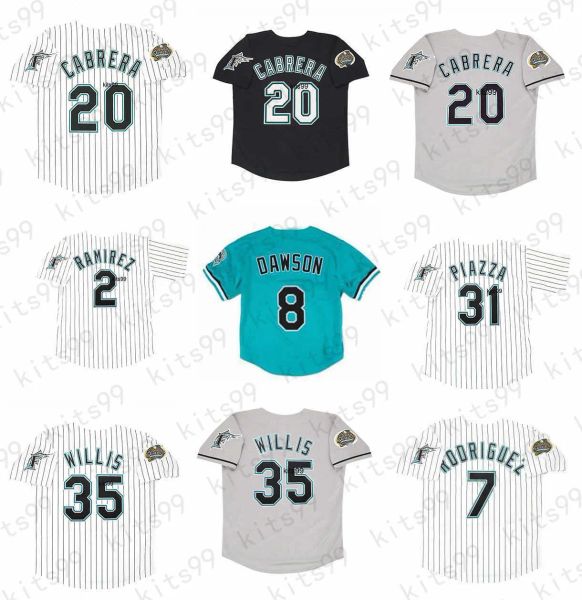 Miami''Marlins''Jerseys College Baseball Dontrelle Willis Gary Sheffield Piazza 7 Ivan Rodriguez 2 Hanley Ramirez 8 Andre Dawson 19 Mike Lowell Beckett