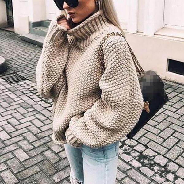 Frauen Pullover 2023 Frauen Gestrickte Pullover Lange Ärmel Lose Pullover Damen Herbst Pullover Mode Herbst Winter Kleidung Tops