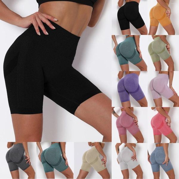 Pantaloni attivi Pantaloncini estivi Donna Sottile Fitness Casual Vita alta Biker Pantaloni sottili al ginocchio Nero Ciclismo Sport Streetwear