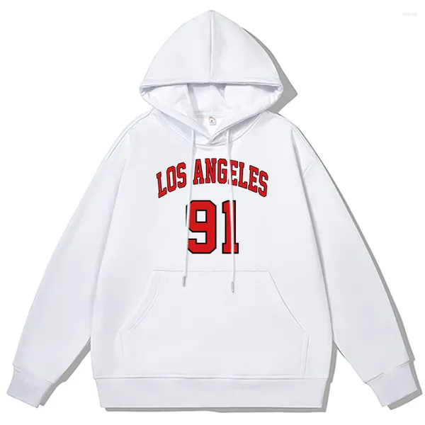 Herren Hoodies LOS ANGELES 91 Basketball Club Street Hoodie Männer Baumwolle Hohe Qualität Sweatshirt Winter Dicke Warme Kleidung Lässige Hip Hop