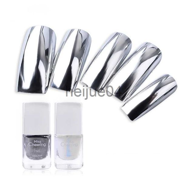 Nagellack, 7 ml, Spiegelsilber, Galvanisierungseffekt, Metall-Nagellack für Nart-Kunst, Dekoration, Farbe, Nagelverbesserung, kann Nagellack abziehen x0806