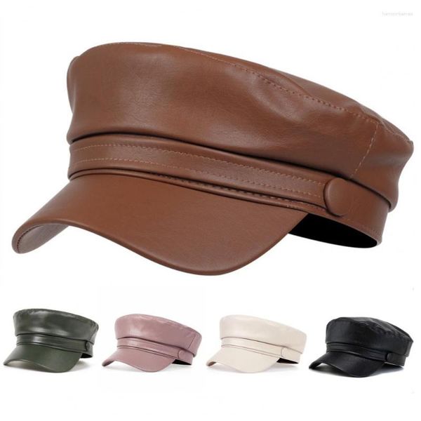 Berets Koreanische Leder Baskenmütze Mode Damen Hut Super Feuer Wilde Hüte Hohe Qualität Outdoor Freizeit Kappen