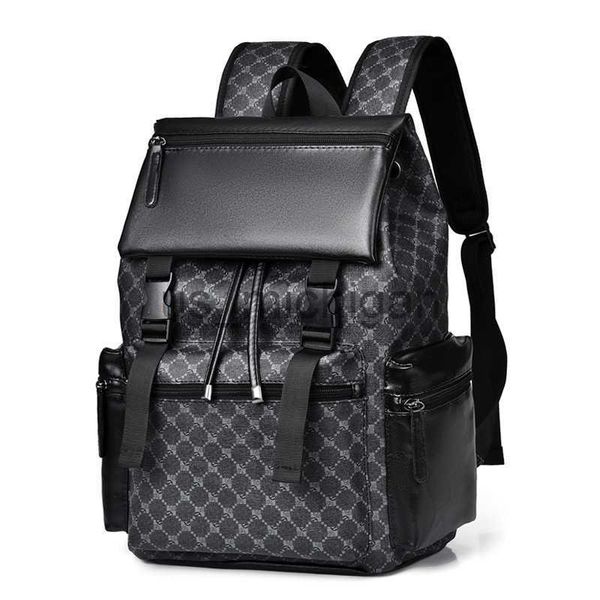 Рюкзак роскошный бизнес, мужской рюкзак с кожаным рюкзаком, повседневная школьная рюкзак, водонепроницаемый мужчина для ноутбука J230806