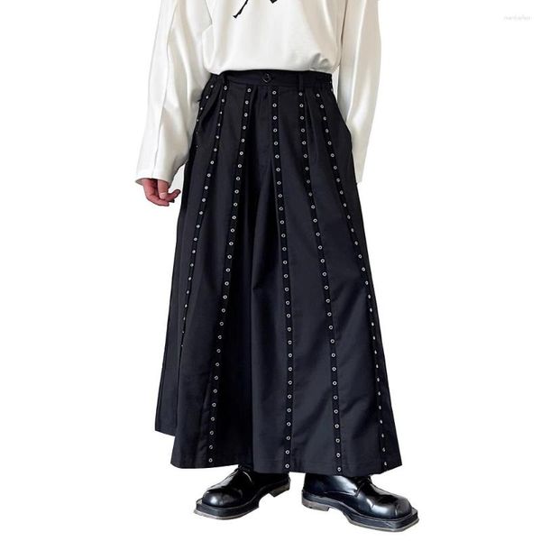 Pantaloni da uomo Gamba larga per uomo Donna Giappone Harajuku Streetwear Moda Gonna casual allentata vintage nera Pantalone gotico rosa unisex