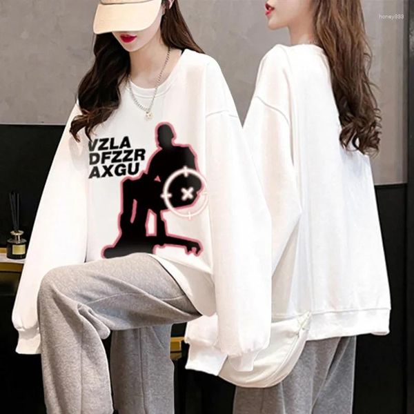 Felpe con cappuccio da donna Maglione casual autunnale per donna 2023 Versione coreana Ins Alla moda Sciolto di media lunghezza Chubby Mm Cappotto versatile sopra i vestiti