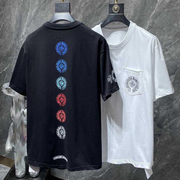 Classics Men's Luxury t Shirt Brand Ch T-shirts Designers Men Women Tops Tees Fashion Horseshoe Sanskrit Cross Print Cotton T-shirt Casual Short Sleeve T-shirts Vfkh