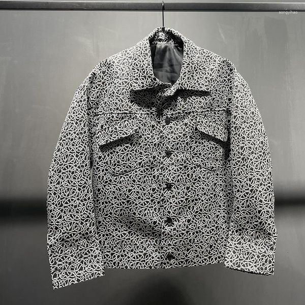 Jaquetas masculinas 2024 na moda, elegantes, de alta qualidade, estampadas, estilo original, outono, elegante, casaco coreano