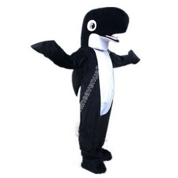 Schwarzer Hai-Delfin-Maskottchen-Kostüm, Top, Cartoon-Anime-Thema, Charakter, Karneval, Unisex, Erwachsene, Größe, Weihnachten, Geburtstag, Party, Outdoor-Outfit
