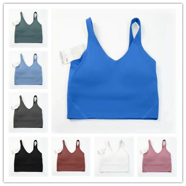 Lu-1u Tank Womens Classic beliebte Fis Bra Butter Weiche Frauen Sport Tank Fitnessstudio Crop Yoga VT Schönheit Rückenschockdicht mit abnehmbarem CHT-Pad Vollkorn Yoga Yoga