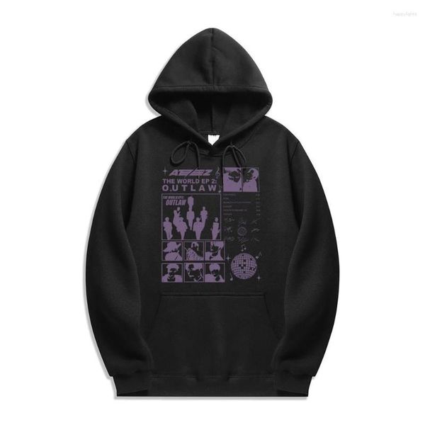 Damen Hoodies Kpop ATEEZ Mode Hoodie Winter gebürstet Langarm Sweatshirt Top Harajuku Gothic Paar Straße