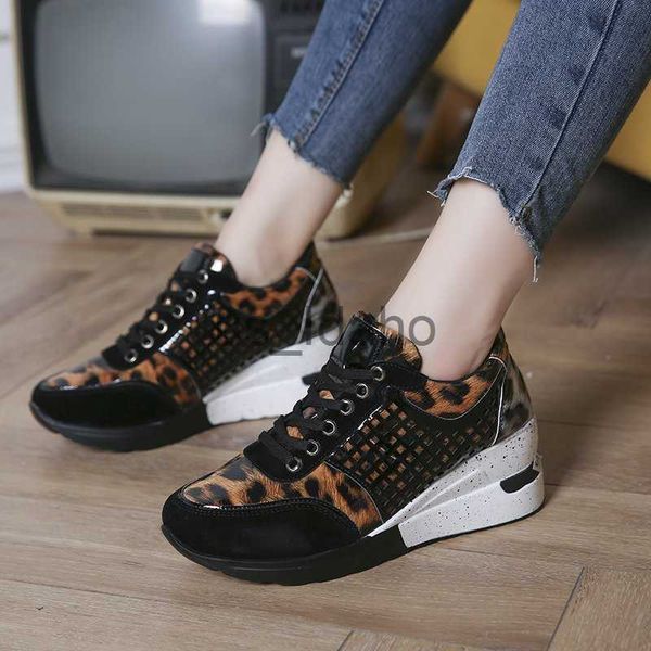 Scarpe eleganti Sneakers da donna 2022 Scarpe sportive con zeppa con lacci Scarpe vulcanizzate femminili Piattaforma casual Sneaker da donna Scarpe da tennis all'ingrosso J230806