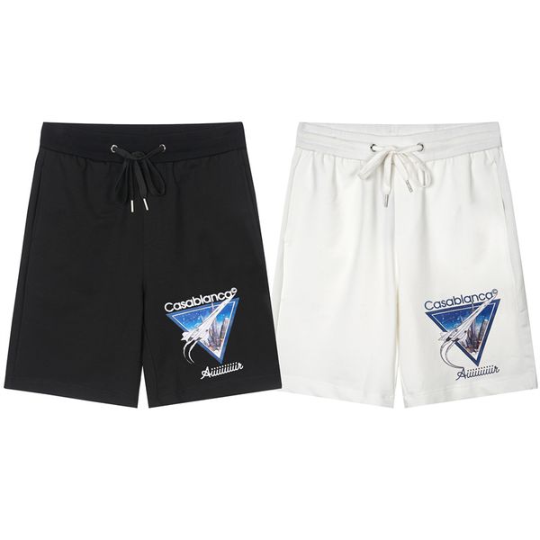 Shorts masculinos Shorts esportivos de algodão Casablanc Calcinhas fashion lisas de cinco peças comprimento de rua calças com cordão joelho praia top camisas