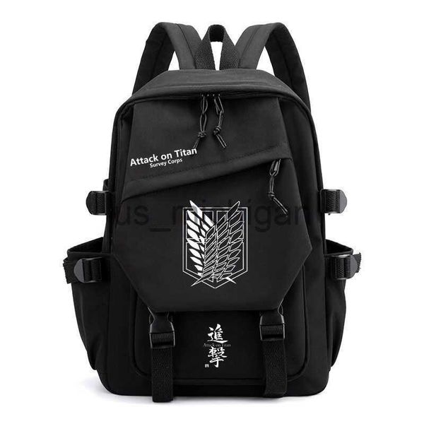 Zaino Anime Attack on Titan Wings of Freedom Zaino Adolescenti Zainetto Studenti Book Bag Pocket Zaini per ragazze Ragazzi J230806