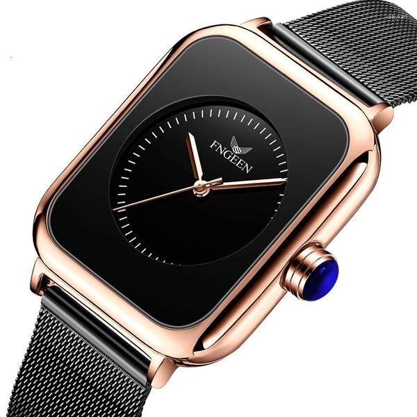Armbanduhren Originale Luxus-Quarzuhren für Damen, Stahlarmband-Armbanduhr, minimalistisch, formell, einfach, lässig, Damen