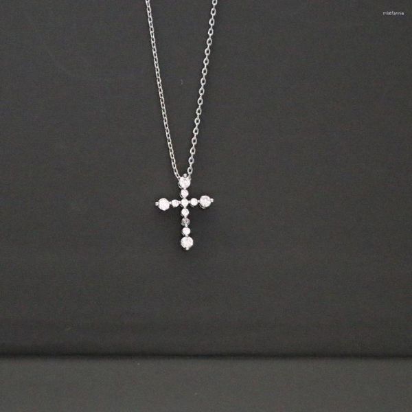 Подвесные ожерелья Простые милые маленькие серебряные цвета поперечные колье для женщин для женщин