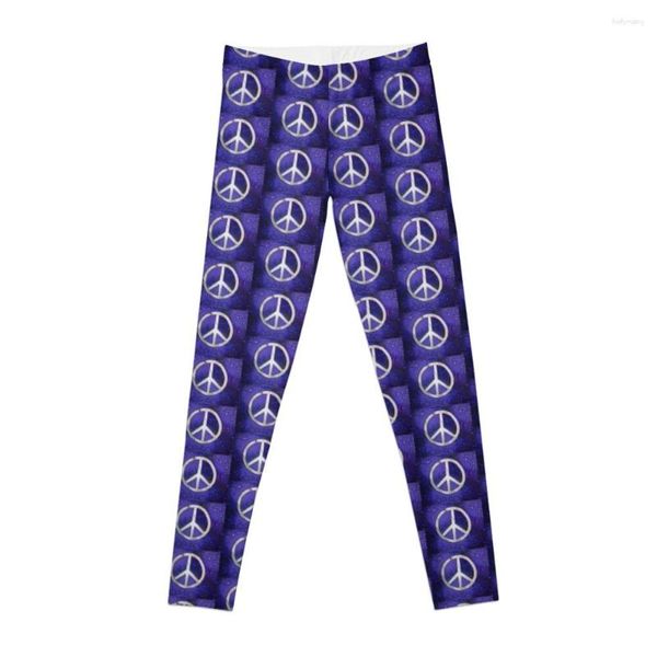 Active Pants Retro Purple Peace Sign Leggings Sport per le donne Abbigliamento da palestra