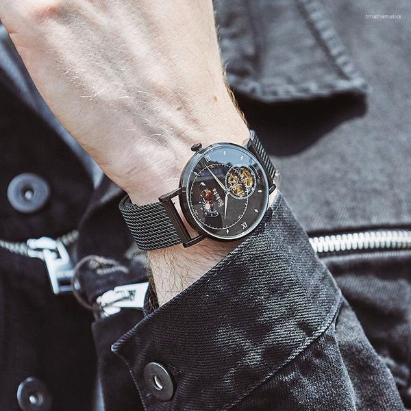Armbanduhren, die Binkada vollautomatische mechanische Uhr für Männer im Außenhandel verkaufen, hochwertig, wasserdicht und modisch
