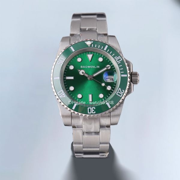 Seramik tasarımcısı erkekler, yüksek kaliteli mekanik otomatik erkekler izle 40mm bayanlar lüks izle paslanmaz çelik kayış montre de lüks yeşil alt kol saatleri moda