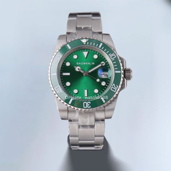 Orologio da uomo di design in ceramica Orologio da uomo meccanico automatico di alta qualità 40mm Orologio da donna di lusso Cinturino in acciaio inossidabile montre de luxe Verde sub orologi da polso moda