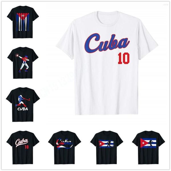 Мужские футболки T Retro Cuba Baseball Men Men Womer