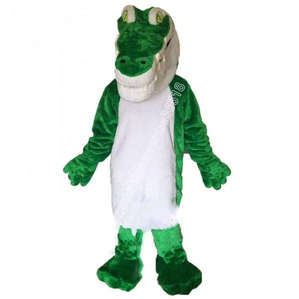 Traje de mascote de crocodilo verde Top personagem de tema de anime dos desenhos animados carnaval unissex tamanho adulto festa de aniversário de natal roupa ao ar livre terno