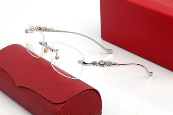 Модные серебряные солнцезащитные очки для женщин -дизайнерские солнцезащитные очки мужчины прозрачные линзы Leopard Ocklasses безрассудные очки в европейском стиле Гоггл.