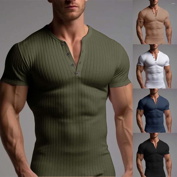 Camisetas masculinas moda primavera e verão casual manga curta gola redonda cor sólida roupas de corrida masculinas grandes altas para homens