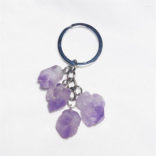 Schlüsselanhänger 12 stücke Natürliche Rohe Roherz Stein Set Schlüsselanhänger Amethyst Kristall Quarz Schlüsselanhänger Halter Mineral Schlüsselanhänger Schmuck